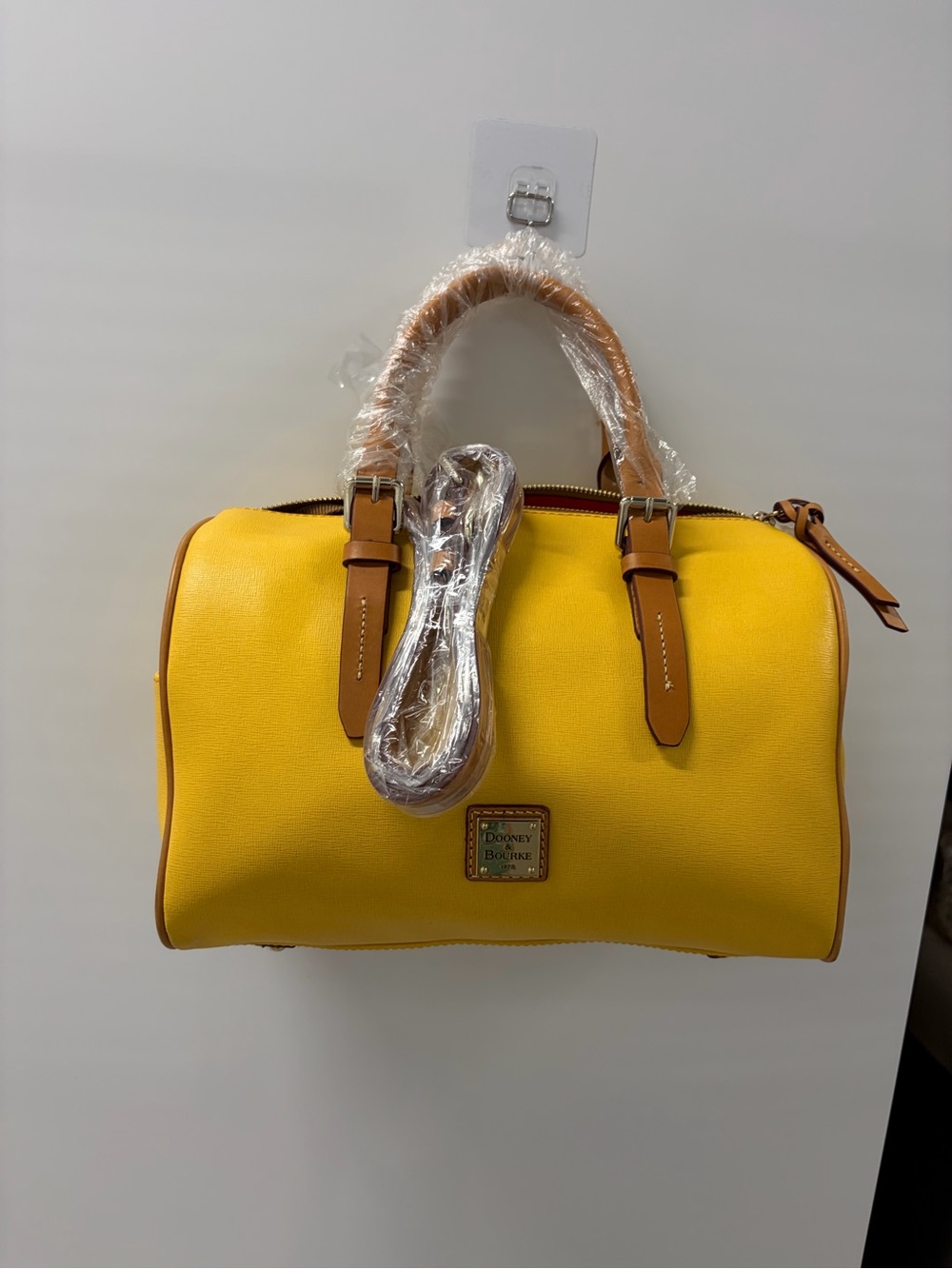 Dooney & Bourke Large Yellow Saffiano Satchel Bag